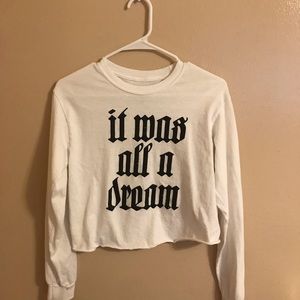 white long sleeve crop top